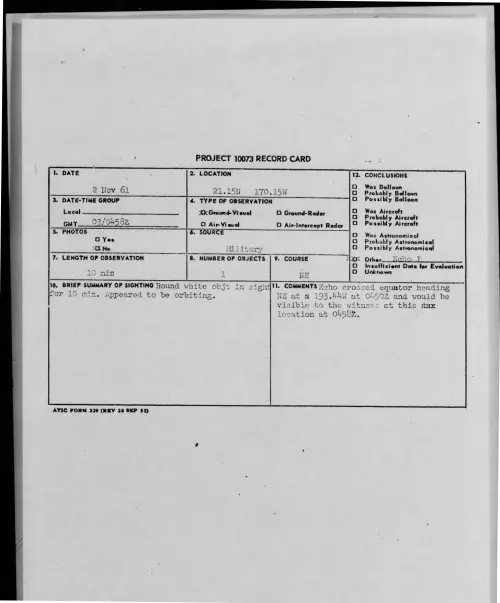 First page of 1961-11-8695625-21-15N170-15W