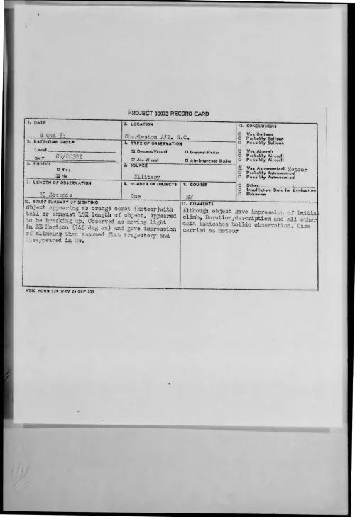 First page of 1963-10-9735498-CharlestonAFB-S-C