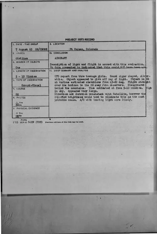 First page of 1965-08-7472357-FtCarson-Colorado