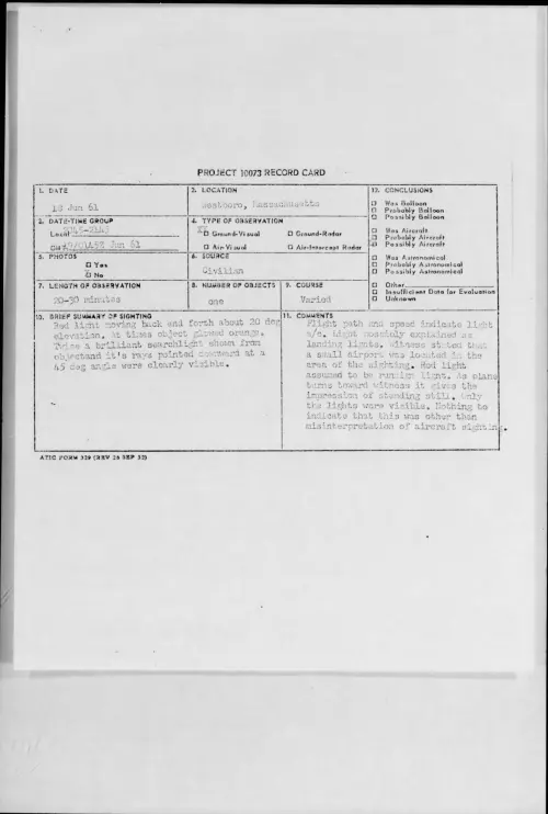 First page of 1961.06 - 8692191 - Westboro, Massachusetts