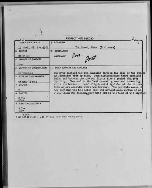 First page of 1966-04-7106107-Teaticket-Mass