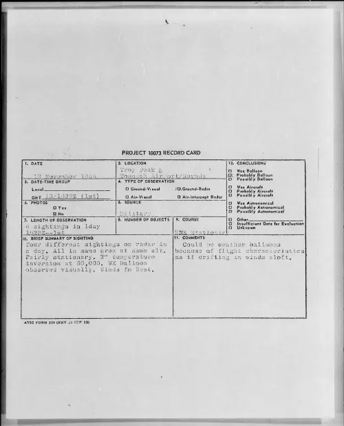 First page of 1958.11 - 7202328 - Troy Peak Nevada