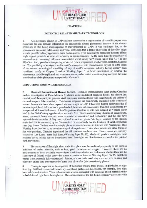 First page of BritishUFOFiles - uap_vol1_pgs87to99_ch4to5
