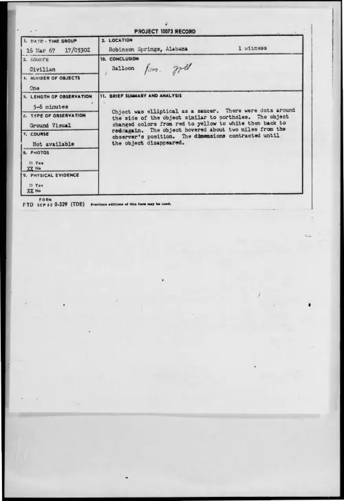 First page of 1967-03-7461565-RobinsonSprings-Alabama
