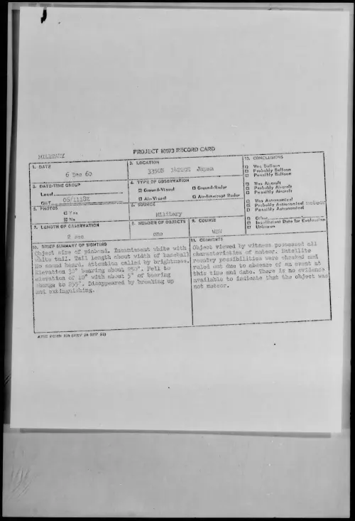 First page of 1960.12 - 8602625 - 3350N 14220E Japan