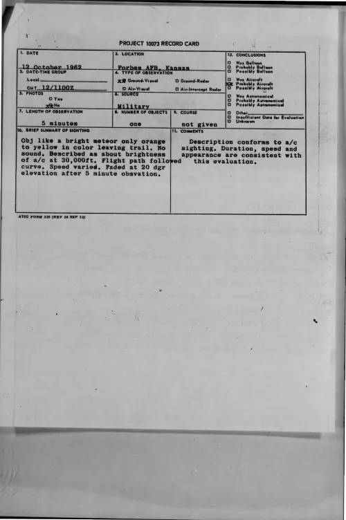First page of 1962-10-8726220-ForbesAFB-Kansas
