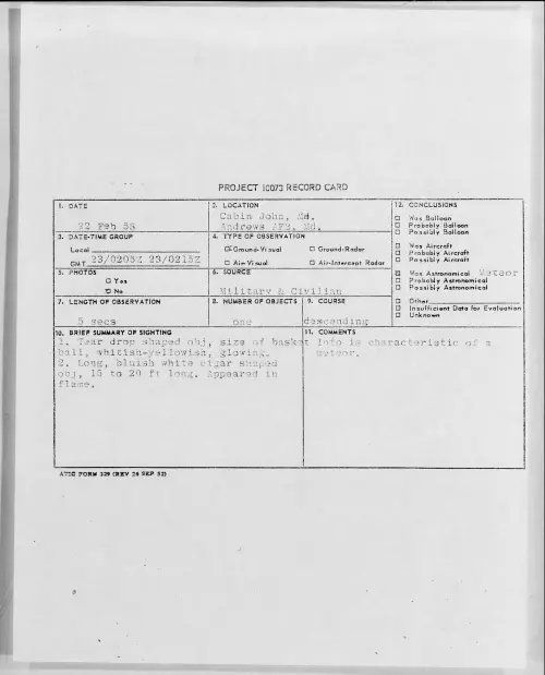 First page of 1958.02 - 6961166 - Cabin John, Md