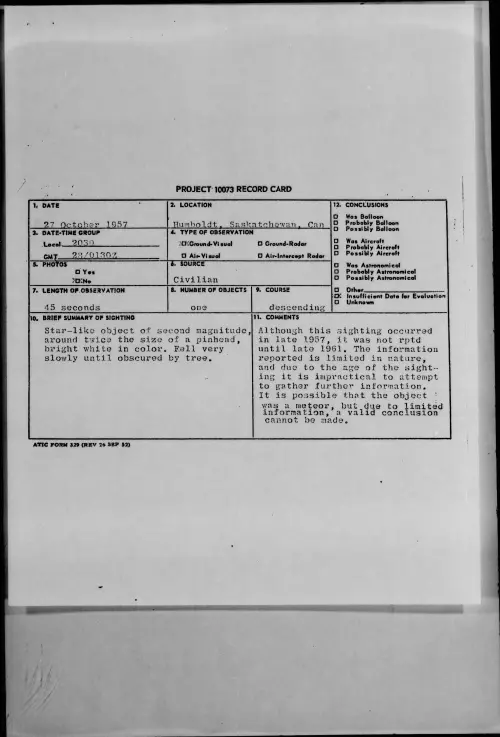 First page of 1957.10 - 7228145 - Humboldt, Saskatchewan, Can