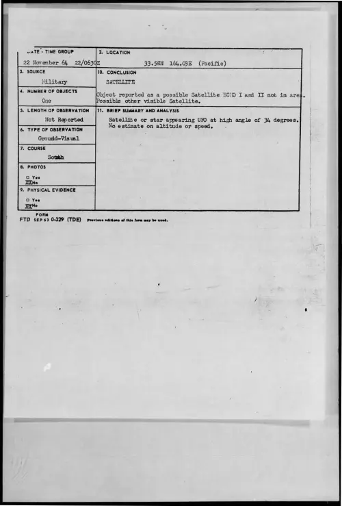 First page of 1964-11-8722031-33-58N164-03E-Pacific-