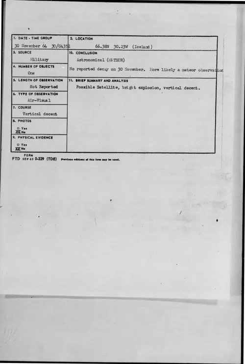 First page of 1964-11-8722066-66-38N30-23W-Iceland-