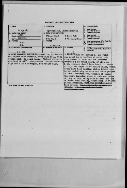First page of 1961.02 - 8633125 - Springfield, Massachusetts
