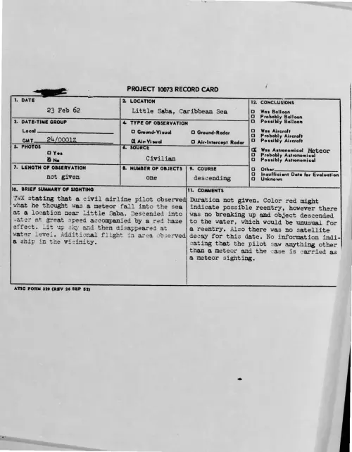 First page of 1962-02-8705316-LittleSaba-CaribbeanSea