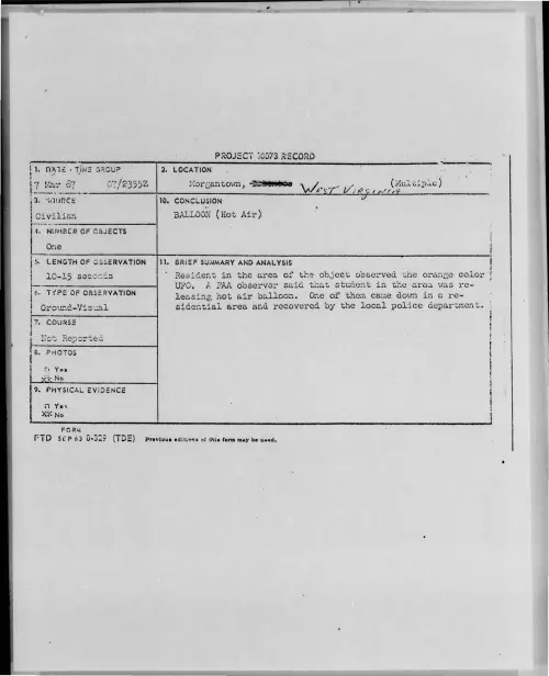 First page of 1967-03-9735640-Morgantown-WESTVIRGINIA