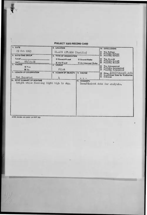 First page of 1963-10-9736094-21-49N157-10W-Pacific-