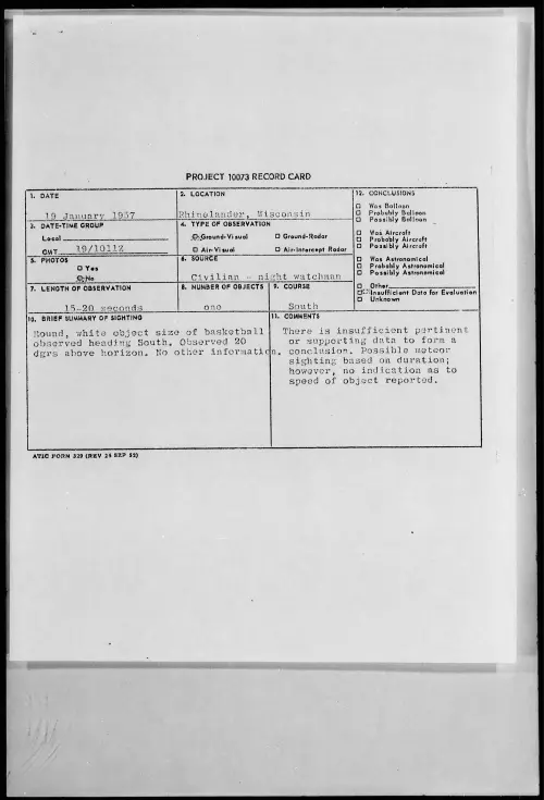 First page of 1957.01 - 6786543 - Rhinelander, Wisconsin