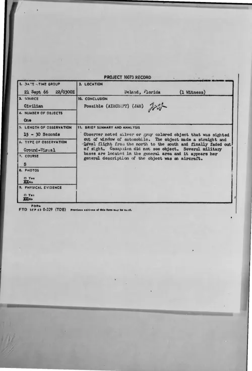 First page of 1966-09-8295455-Deland-Florida