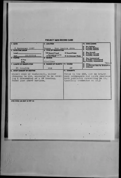 First page of 1957.11 - 7232278 - Texas New Mexico Area