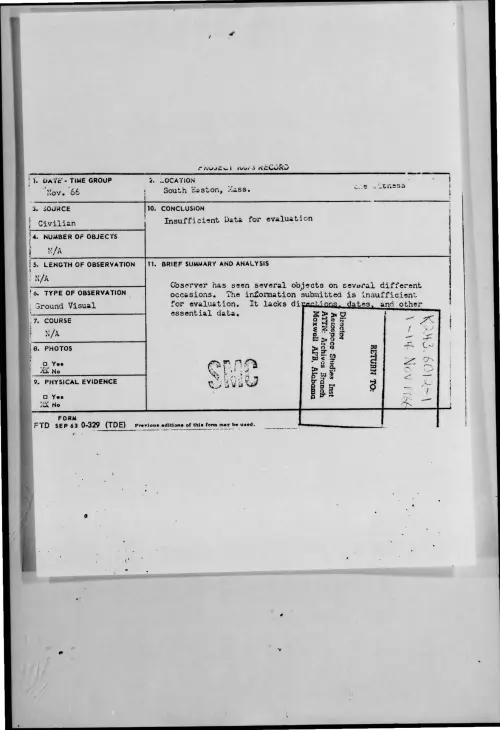 First page of 1966-11-8261826-SouthEaston-Mass