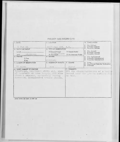 First page of 1958.03 - 6963369 - Holloman AFB, N.M