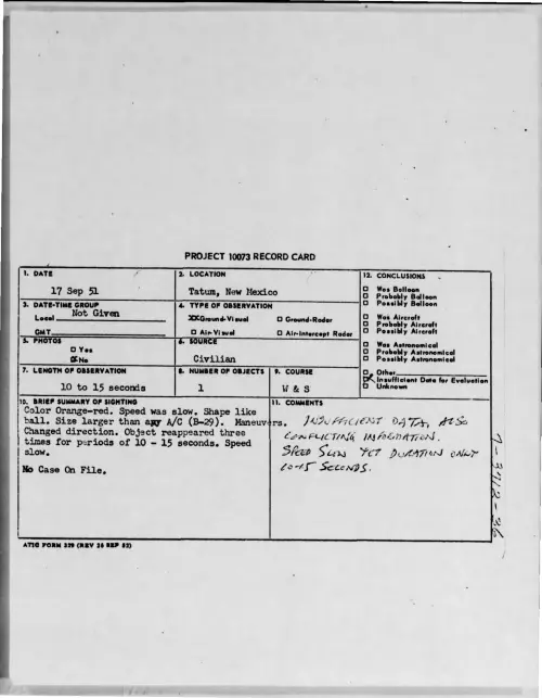 First page of 1951-09-7009391-Tatum-NewMexico
