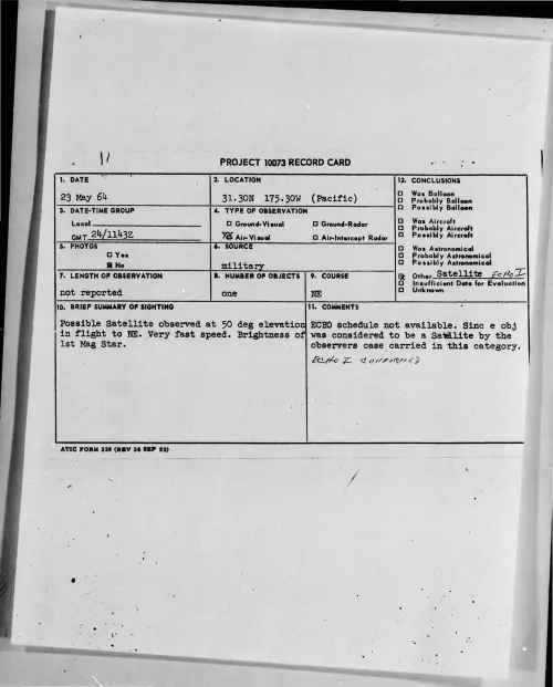 First page of 1964-05-8707311-31-30N175-30W-Pacific-