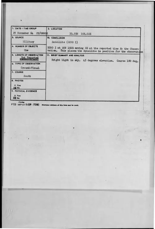 First page of 1964-11-8722060-33-55N166-02E