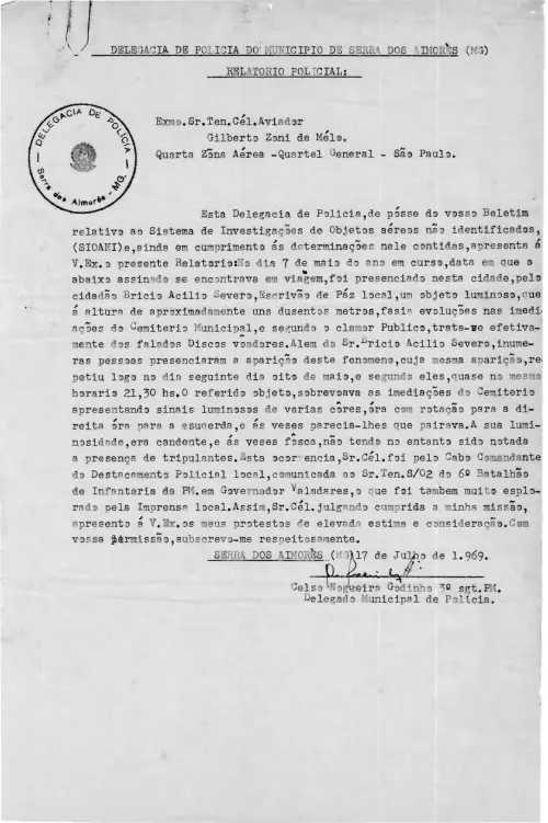 First page of BrazilianUFOFiles - CASO SIOANI SEM Nº - 001 69 Caso SIOANI Sem Nr 001 69