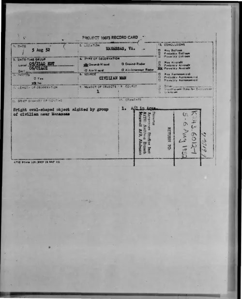 First page of 1952-08-6997215-MANASSAS-VA