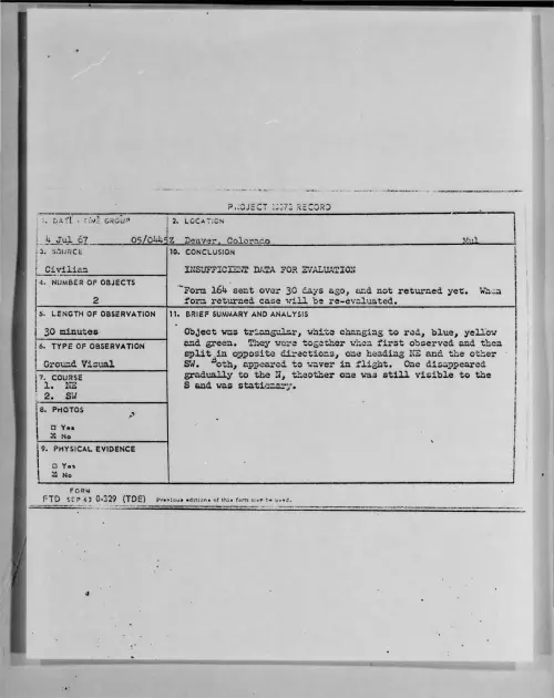 First page of 1967-07-7369145-Denver-Colorado