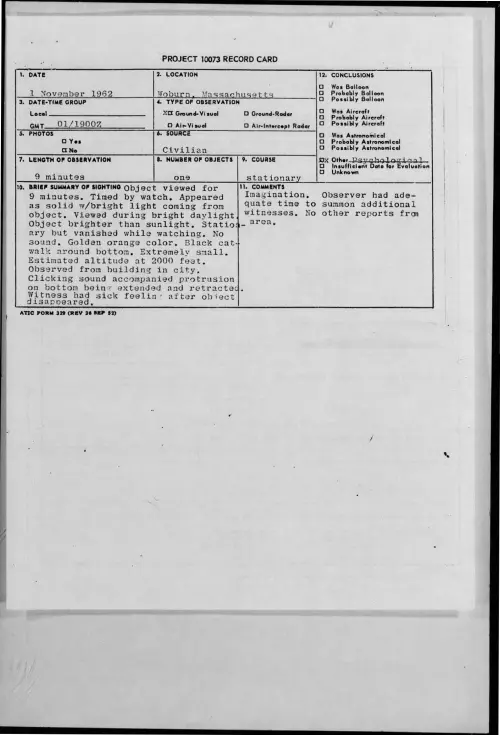 First page of 1962-11-9316173-Woburn-Massachusetts
