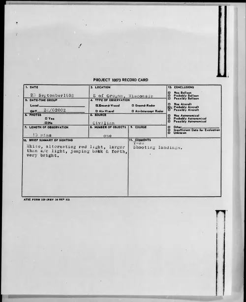 First page of 1958.09 - 7198212 - S. Of Oregon, Wisconsin