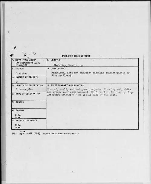 First page of 1954.09 - 8726867 - Neah Bay, Washington