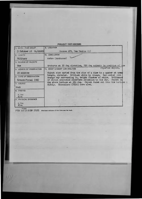 First page of 1965-10-8691828-CannonAFB-NewMexico