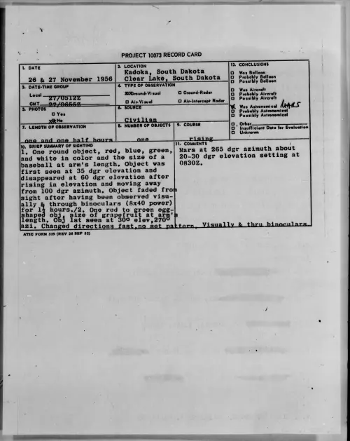 First page of 1956.11 - 7074290 - Kadoka, South Dakota
