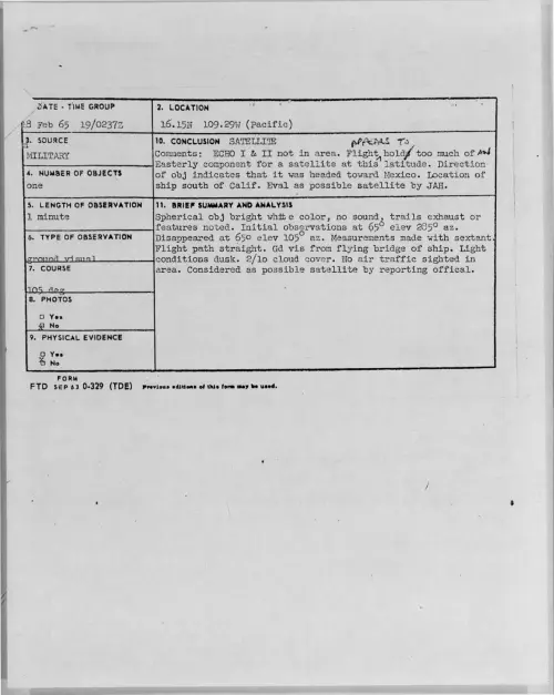 First page of 1965-02-8723956-16-15N109-29W-Pacific-