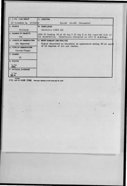 First page of 1964-11-8721908-65-43N28-26W-Atlantic-