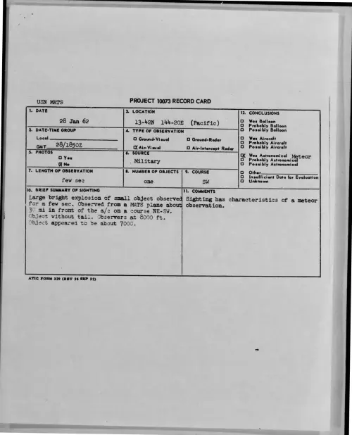 First page of 1962-01-8702625-13-42N144-20E-Pacific-