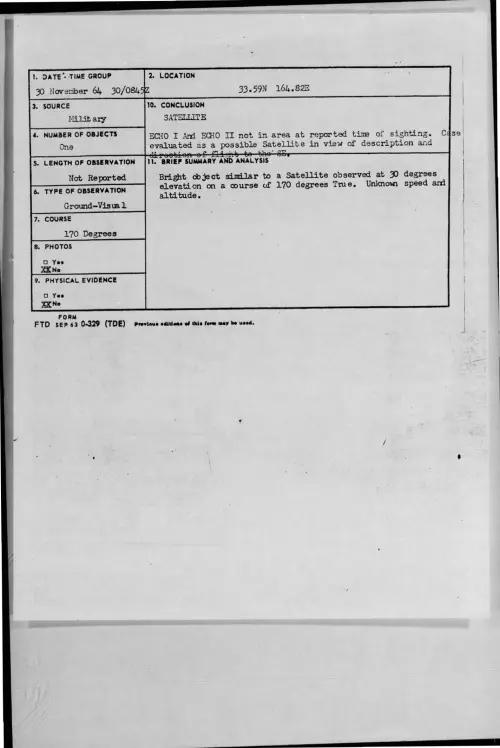 First page of 1964-11-8722074-33-59N164-82E