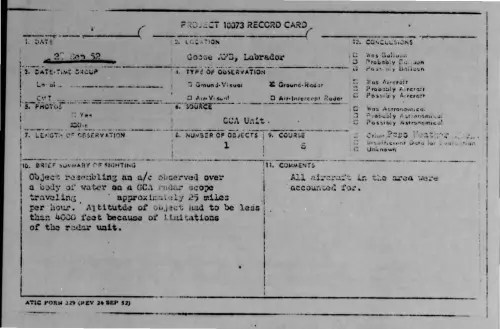 First page of 1952-09-6383594-GooseAFB-Labrador