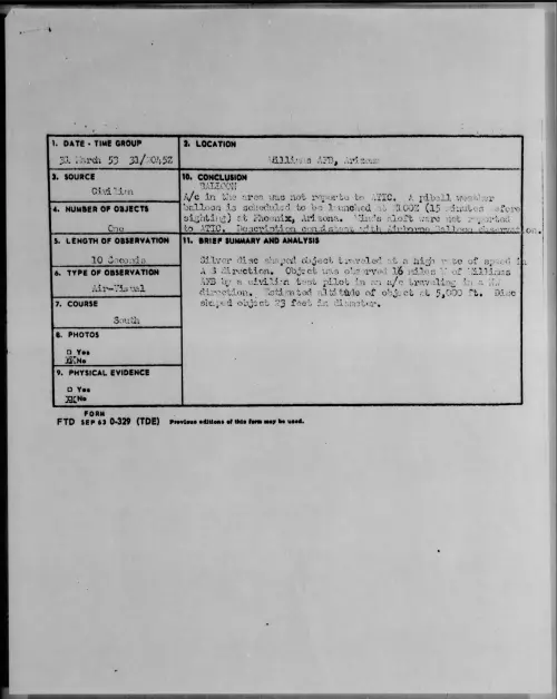 First page of 1953.03 - 6384509 - Williams AFB, Arizona