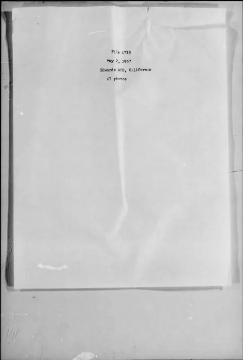 First page of 1957.05 - 7277037 - Edwards AFB, California (#4715)