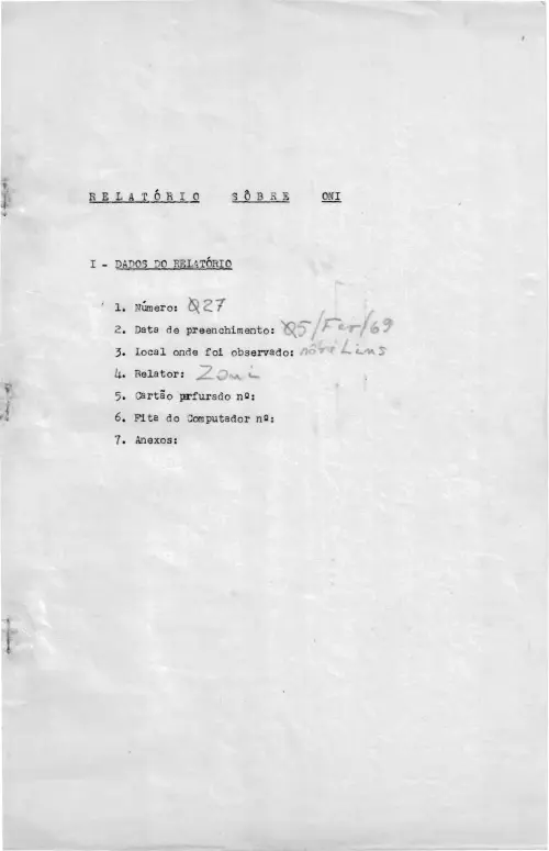 First page of BrazilianUFOFiles - CASO SIOANI 27 Caso SIOANI 027