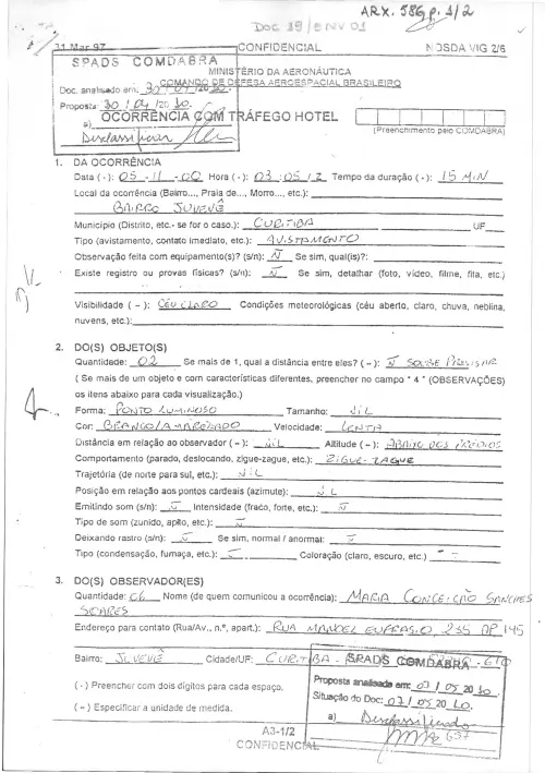 First page of BrazilianUFOFiles - BR_AN_BSB_ARX_586 BR_AN_BSB_ARX_586