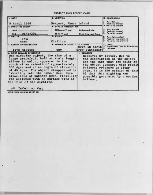 First page of 1956.04 - 6785510 - Newport, Rhode Island