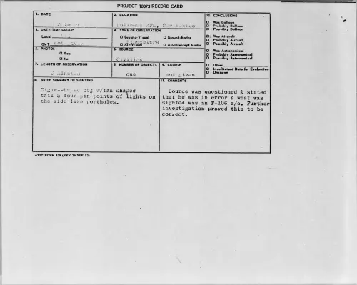 First page of 1958.10 - 7200108 - Holloman AFB, New Mexico