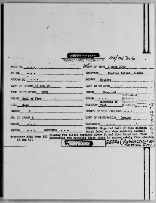 First page of 1950-09-9616273-NunivakIsland-Alaska