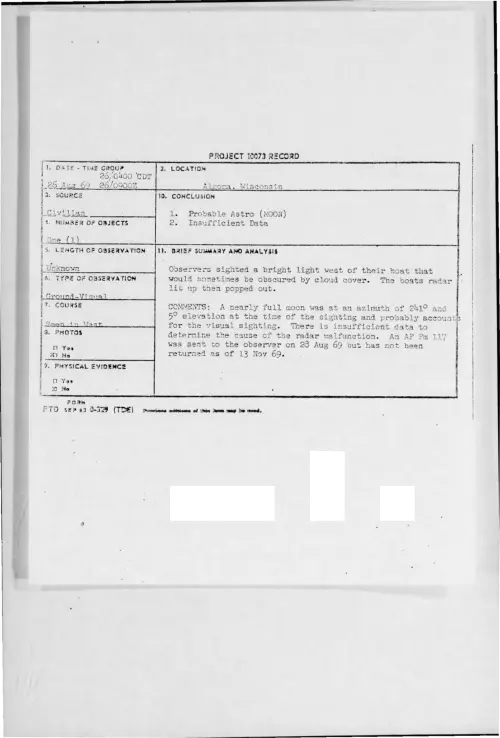 First page of 1969-08-7442415-Algoma-Wisconsin