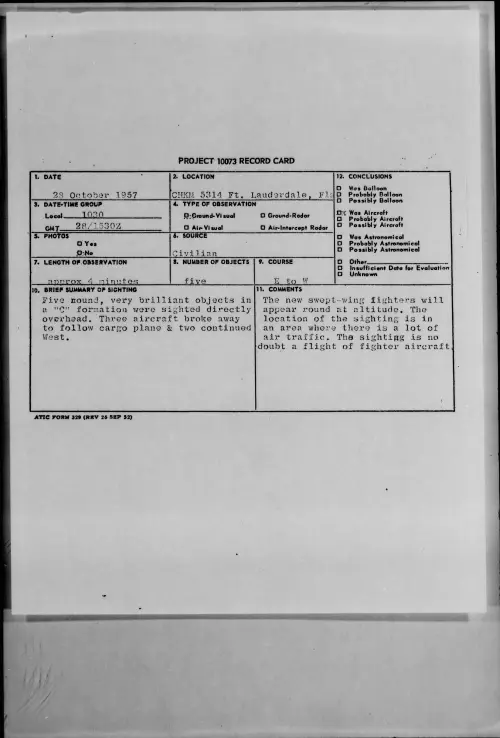 First page of 1957.10 - 7228299 - CHKM 5314 Ft. Lauderdale, Fla