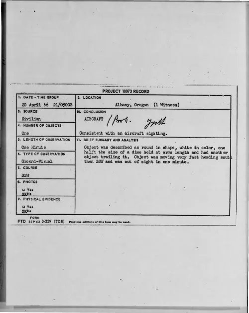 First page of 1966-04-7107635-Albany-Oregon