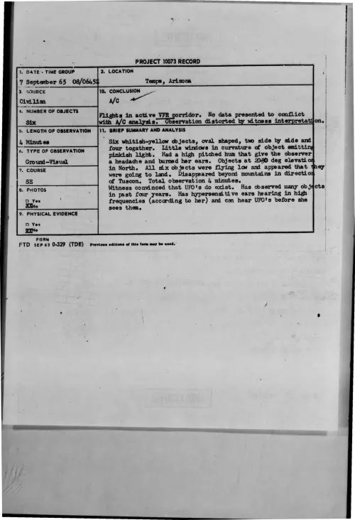 First page of 1965-09-8674931-Tempe-Arizona